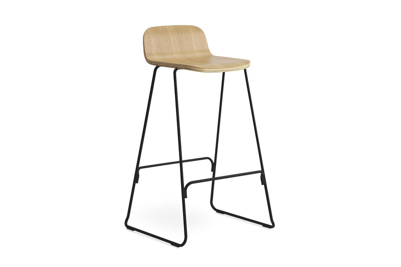 Just 29" Seat Height Black oak/Chrome Barstool with Back - Additional Image 2