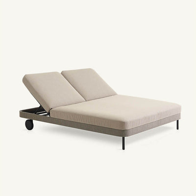 Kabu Outdoor Chaise Double Longue with Wheels by Expormim