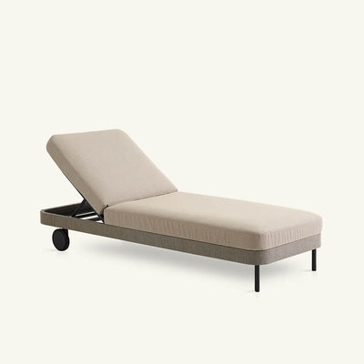Kabu Outdoor Chaise Longue with Wheels by Expormim