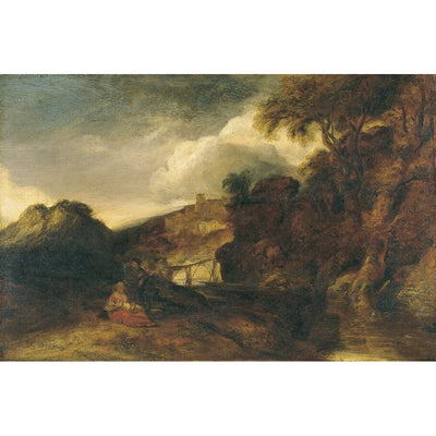 Landscape with rest during the flight from Egypt Painting by Santa & Cole