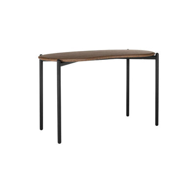 Lunat 46" Curved Kidney Bean Desk in Walnut Top and Black Legs by Kartell - Additional Image 1