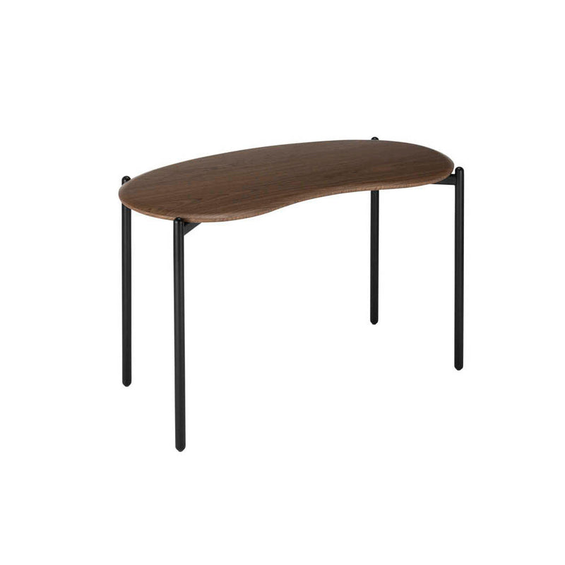 Lunat 46" Curved Kidney Bean Desk in Walnut Top and Black Legs by Kartell - Additional Image 2