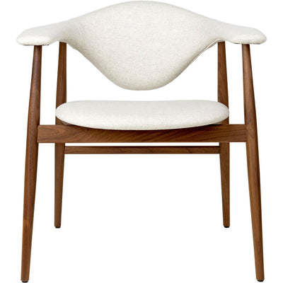 Masculo Dining Chair Fully Upholstered, Wood Base by Gubi