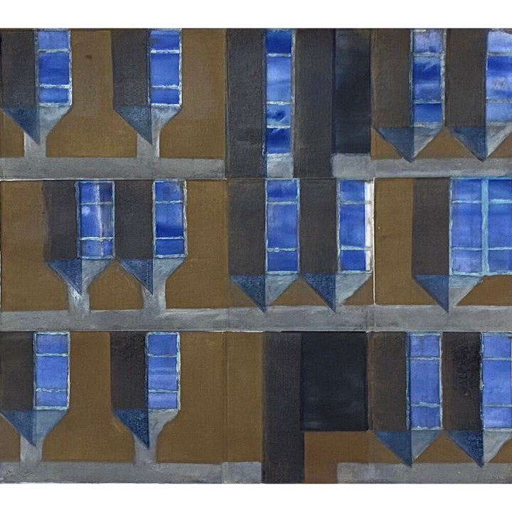 Meridian 3 x 3 blue Painting by Santa & Cole