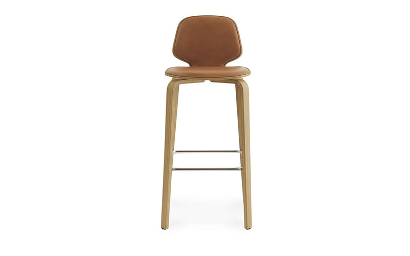 My 29" Seat Height Front Upholstery Walnut/Ultra Leather Chair Barstool - Additional Image 1