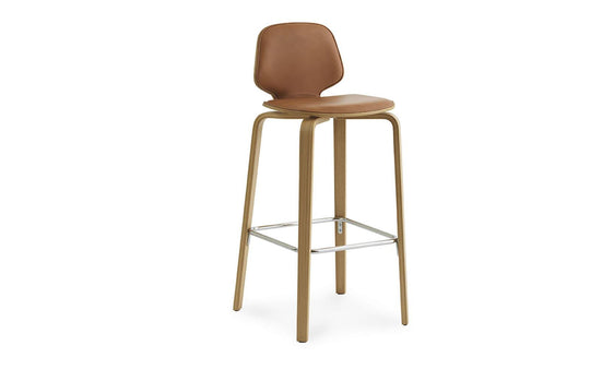 My 29" Seat Height Front Upholstery Walnut/Ultra Leather Chair Barstool