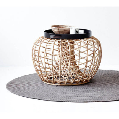 Nest Indoor Coffee Table/Footstool Rattan, Natural by Cane-line Additional Image - 4