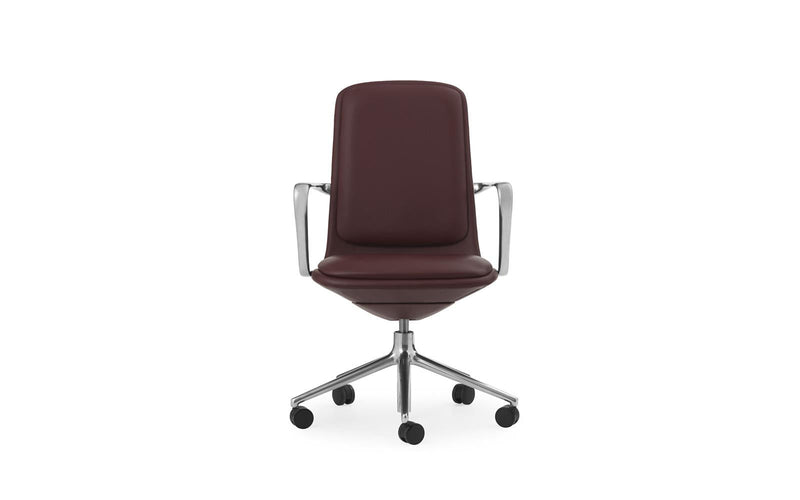 Off 5W Gas Lift Aluminum with Cushion Ultra Leather Armchair Low - Additional Image 1