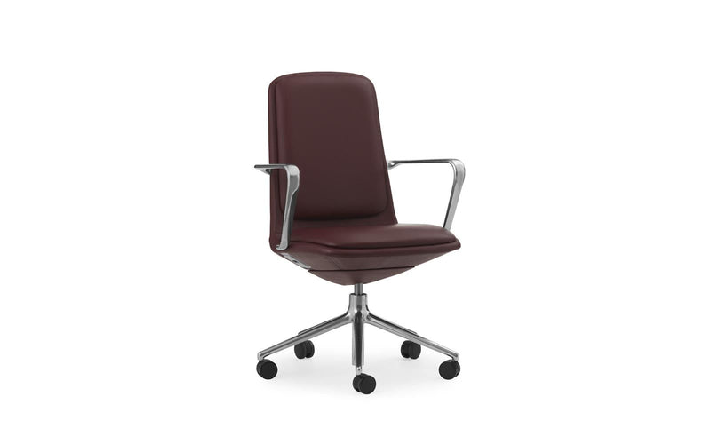 Off 5W Gas Lift Aluminum with Cushion Ultra Leather Armchair Low
