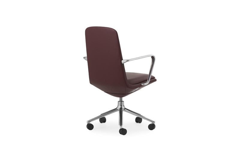 Off 5W Gas Lift Aluminum with Cushion Ultra Leather Armchair Low - Additional Image 3