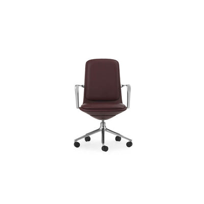 Off Armchair Low 5W Gas Lift Aluminum With Cushion Ultra Leather by Normann Copenhagen - Additional Image 1