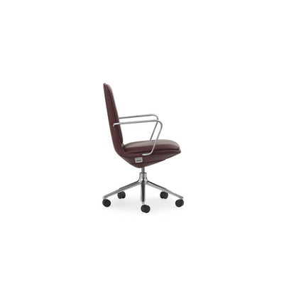 Off Armchair Low 5W Gas Lift Aluminum With Cushion Ultra Leather by Normann Copenhagen - Additional Image 2