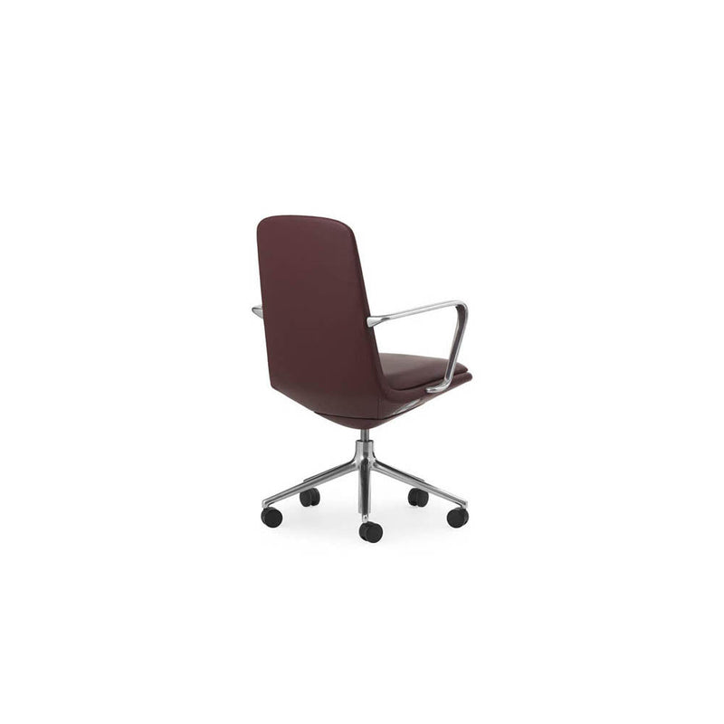 Off Armchair Low 5W Gas Lift Aluminum With Cushion Ultra Leather by Normann Copenhagen - Additional Image 3