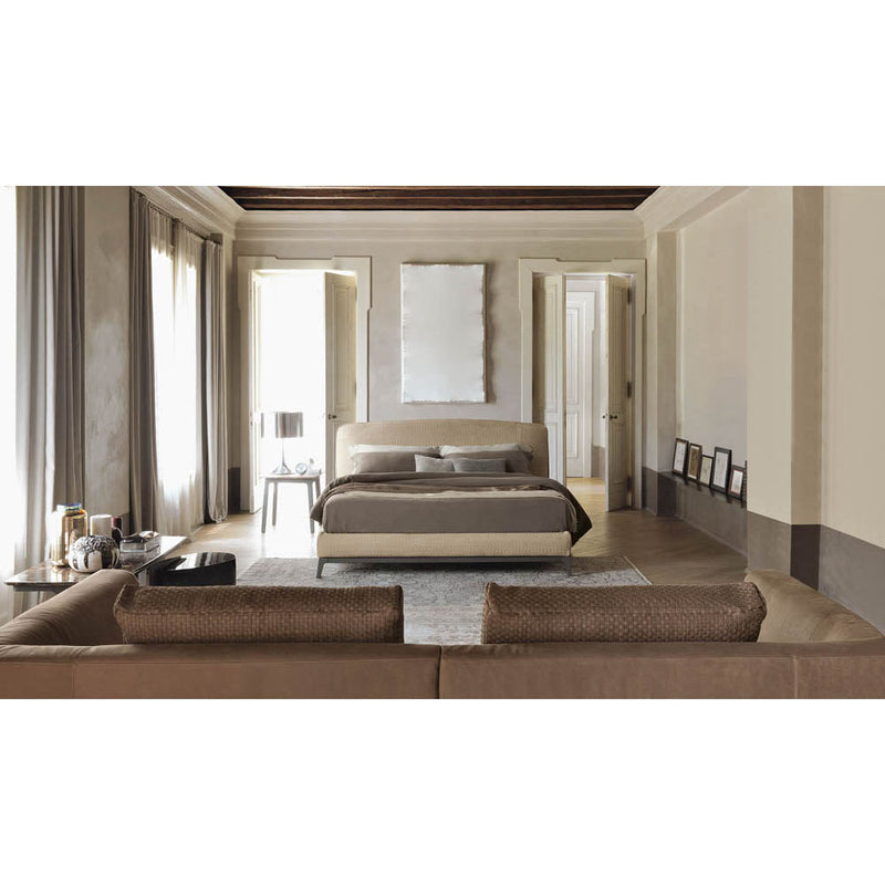Oliver Woven Leather Bed by Flou