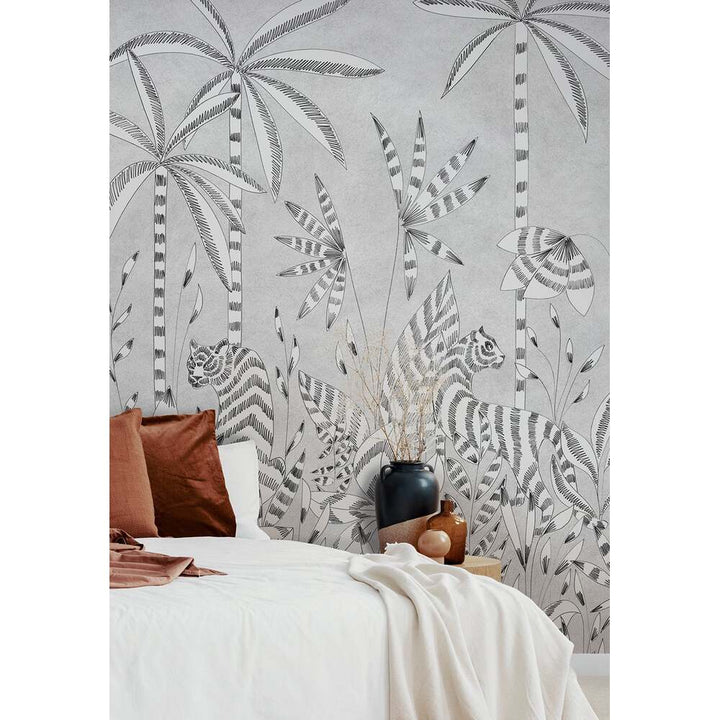Paradise of The Grisaille Tigers Wallpaper by Isidore Leroy