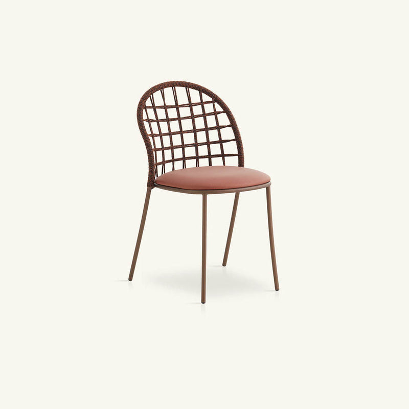 Petale Outdoor Hand-Woven Grid Pattern Dining Chair by Expormim