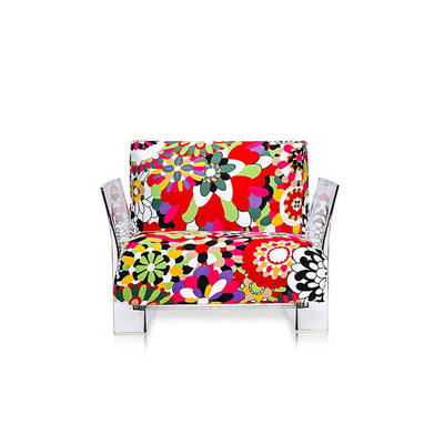 Pop Missoni Armchair with Cushion in Vevey Red Tones Missoni Fabric by Kartell