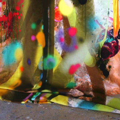 Graffiti Stripe Velvet Fabric by Timorous Beasties