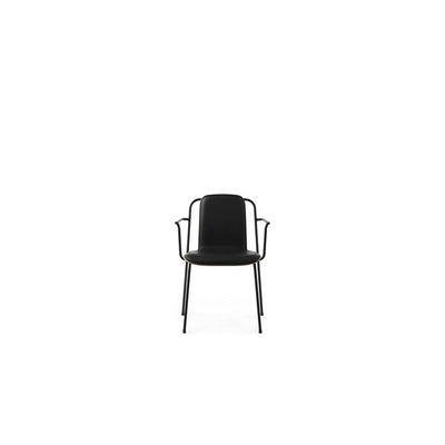 Studio Armchair Front Upholstery Black Steel Oak/ Ultra Leather by Normann Copenhagen - Additional Image 1