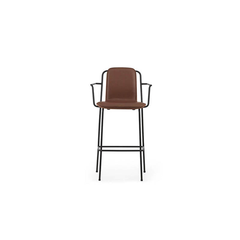Studio Bar Armchair 29.52" Front Upholstery Black Steel Ultra Leather by Normann Copenhagen - Additional Image 1