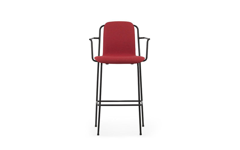 Studio 29" Seat Height Full Upholstery Black Steel/ Main Line Flax Bar Armchair - Additional Image 1