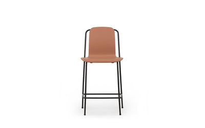 Studio 25" Seat Height Black Steel/ Brown Bar Chair - Additional Image 1