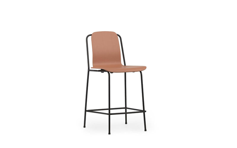 Studio 25" Seat Height Black Steel/ Brown Bar Chair