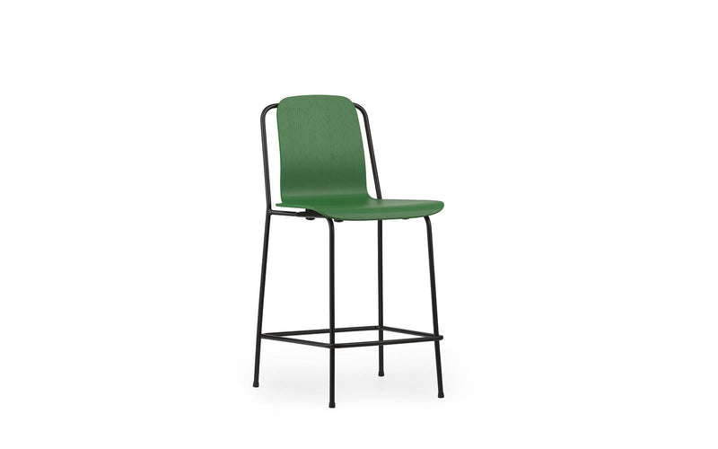 Studio 25" Seat Height Black Steel/ Brown Bar Chair - Additional Image 2