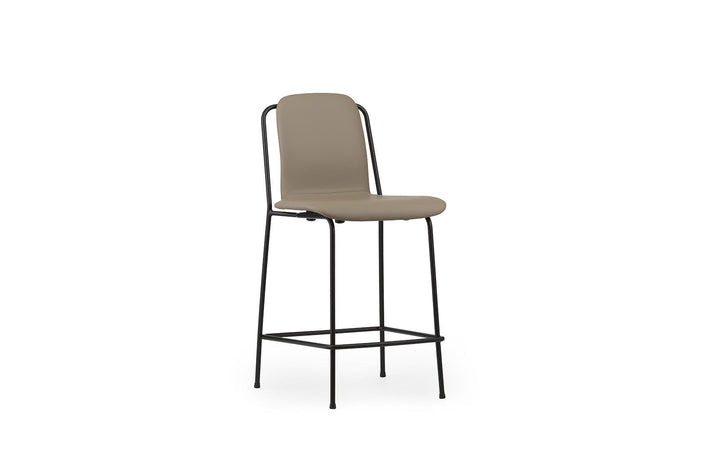 Studio 25" Seat Height Full Upholstery Black Steel/ Ultra Leather Bar Chair
