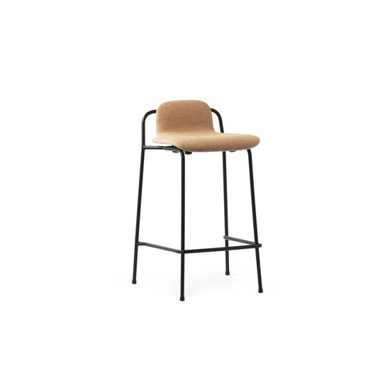 Studio Barstool 25.59" Full Upholstery Black Steel/ Main Line Flax by Normann Copenhagen