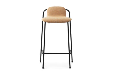 Studio 25" Seat Height Full Upholstery Black Steel/ Main Line Flax Barstool - Additional Image 1