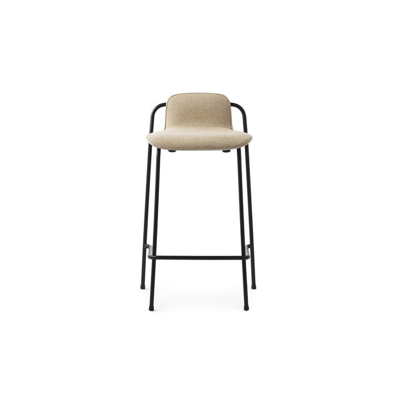 Studio Barstool Front Upholstery Black Steel Leg by Normann Copenhagen - Additional Image 3