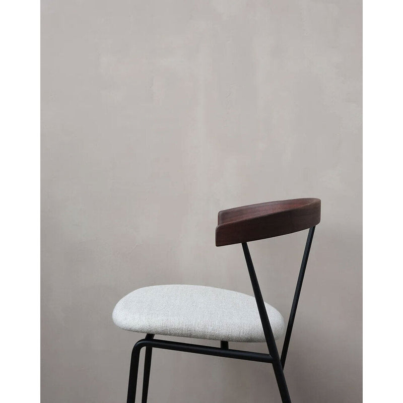 Violin Dining Chair Seat Upholstered, Wooden Backrest by Gubi