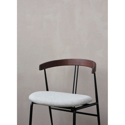 Violin Dining Chair Seat Upholstered, Wooden Backrest by Gubi
